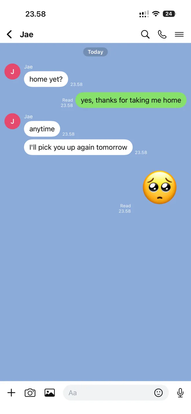 The same chat in LINE