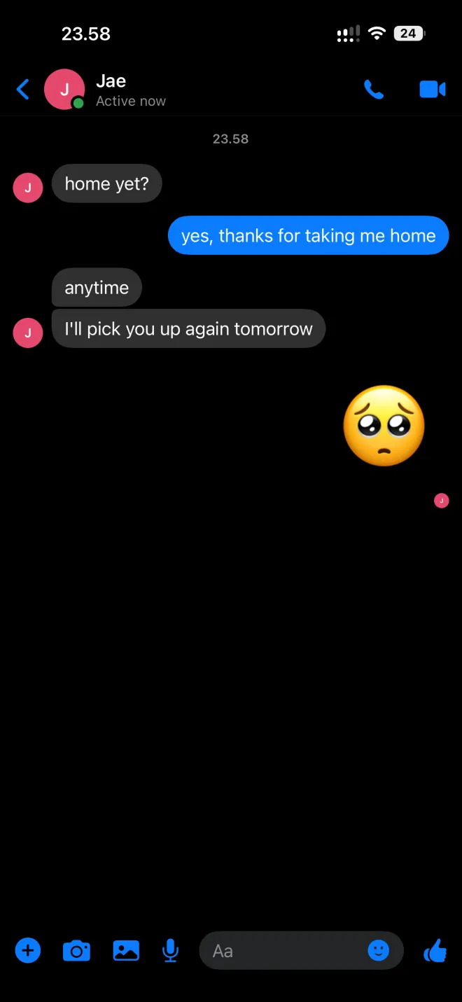 The same chat in Messenger